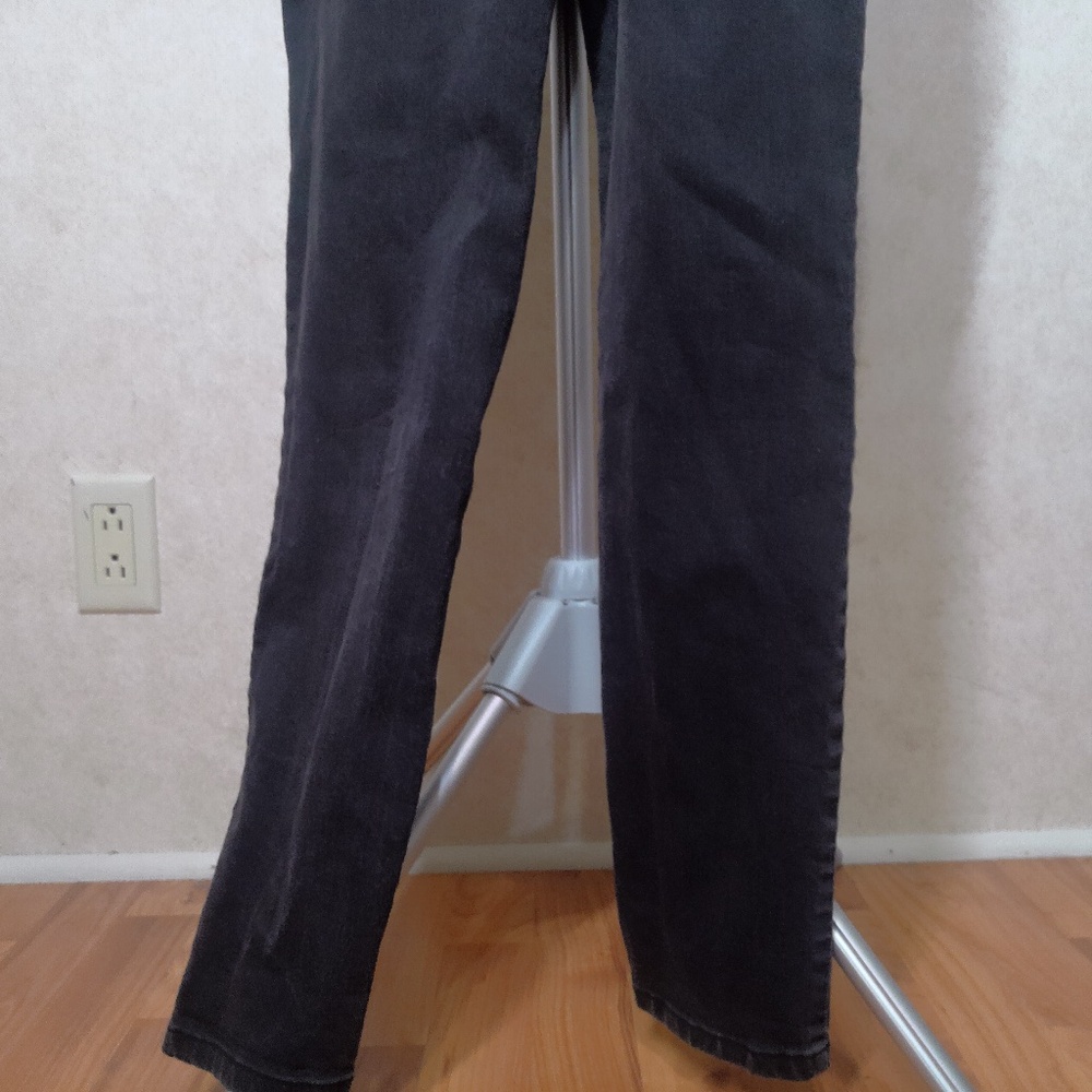 EUC Free People Black Denim Multi Pocket Overalls Zip Distressed Fade Sz26 - Picture 10 of 12